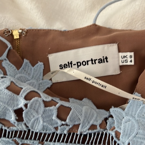 Self-Portrait Azalea Midi Dress in light blue, US 4, worn twice - Picture 3 of 9